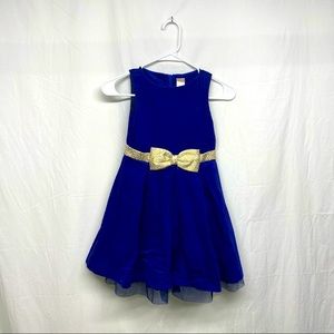 Girls blue and gold Christmas dress